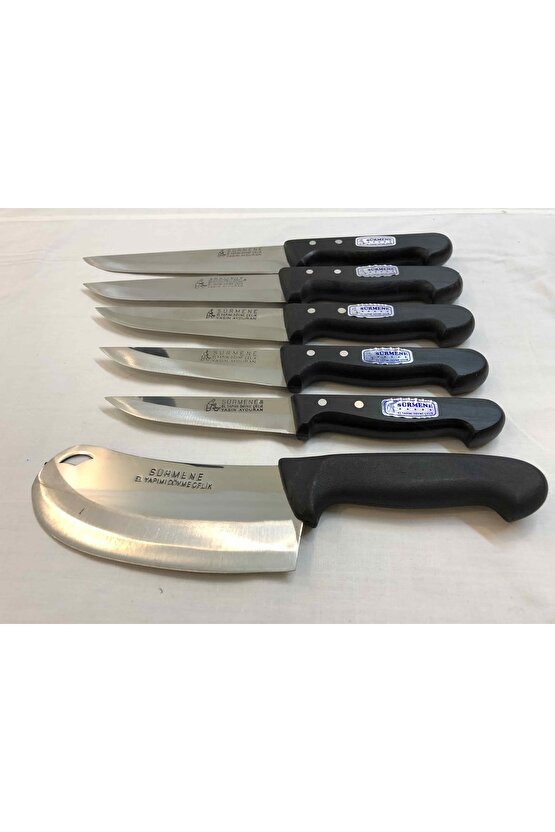 6 Adet Plastik Saplı Bıçak Ezme Satır Seti