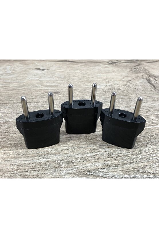 Amerikan Tipi Prizleri Dönüştürücü Fiş Türk Prizine Çevirici Adaptörü Aparat Siyah 3 Adet