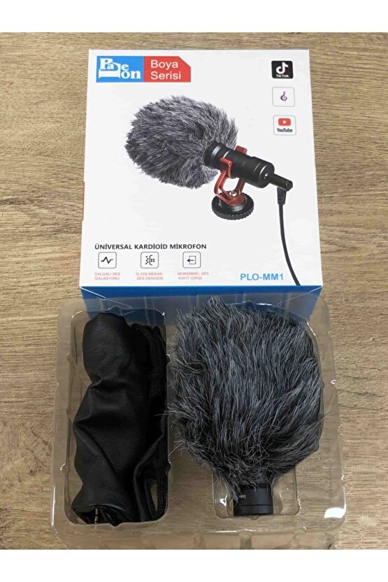 Üniversal Kardioid Tüylü Mikrofon Video Çekimleri Için Rüzgar Sesi Almaz