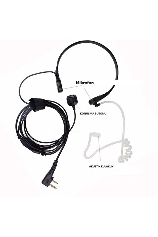 Boyundan Takılan Boğaz Mikrofonu Akustik Kulaklık Pmr Yamaç Paraşütü Telsizi Için