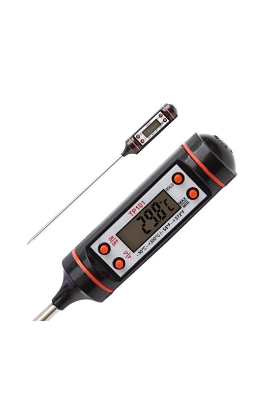 Dijital Yemek Gıda Mutfak Termometre Sıcaklık Ölçer Tp-101 (beyaz)