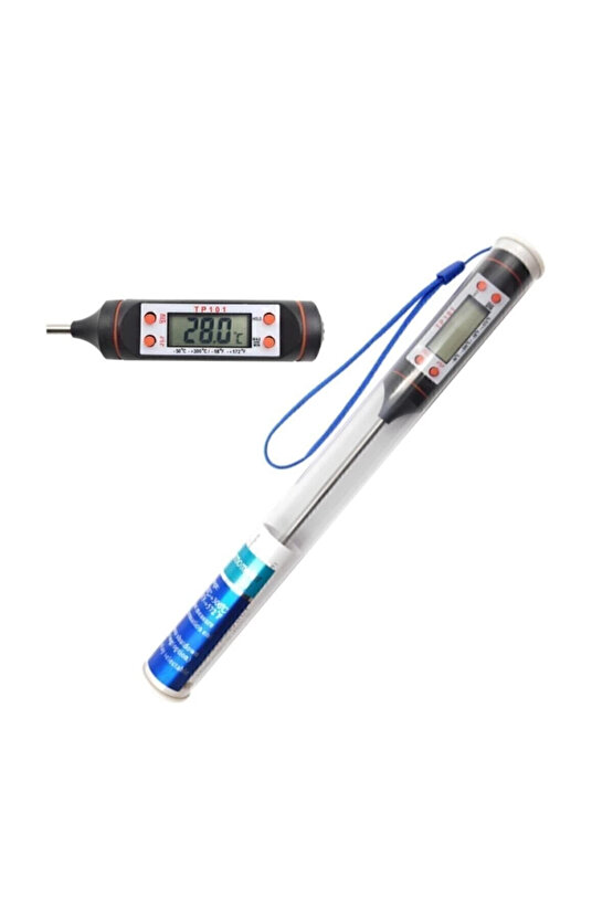 Dijital Yemek Gıda Mutfak Termometre Sıcaklık Ölçer Tp-101 (beyaz)