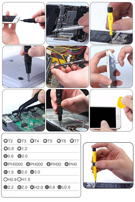 34 Uçlu Çok Fonksiyonlu Hassas Tamirci Tornavida Seti Saatçi Bilgisayarcı Tornavida Seti