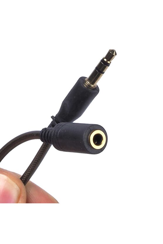 Jacklı 3 Metre Aux Uzatma Kablosu Siyah