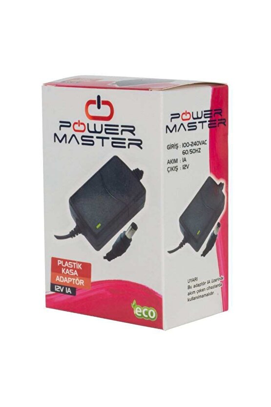 Powermaster Pm-31770 12 Volt - 1 Amper Masa Üstü Iki Ucu Kablolu Adaptör 5.5*2.5 Uç