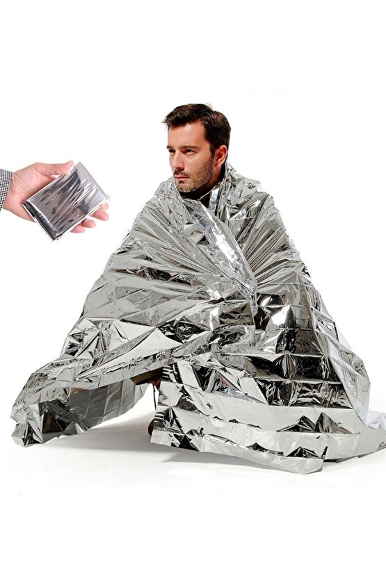 Açık Hava Kampı için Termal Battaniye Alüminyum Kurtarma Perdesi Askeri Stil