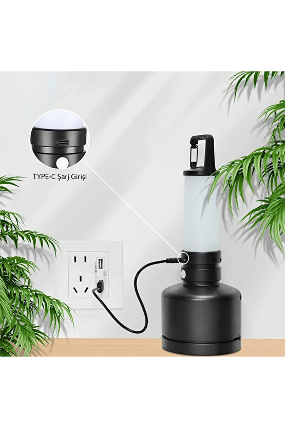 TAŞINABİLİR KAMP FENERİ BEYAZ - SARI TYPE-C ŞARJ GİRİŞLİ 60X235MM CH-23051 (4645)