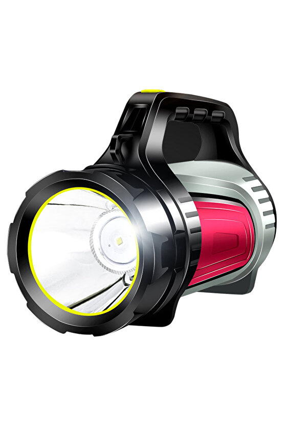 Byrxdn Js-881A Şarjlı Ledli Uzun Menzilli Kamp Tipi Çok Fonksiyonlu Işıldak Fener Byrnew