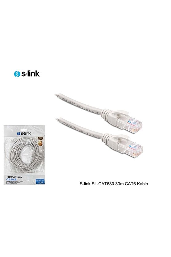Sl-cat630 30 Mt Utp Cat6 Patch Kablo Grı