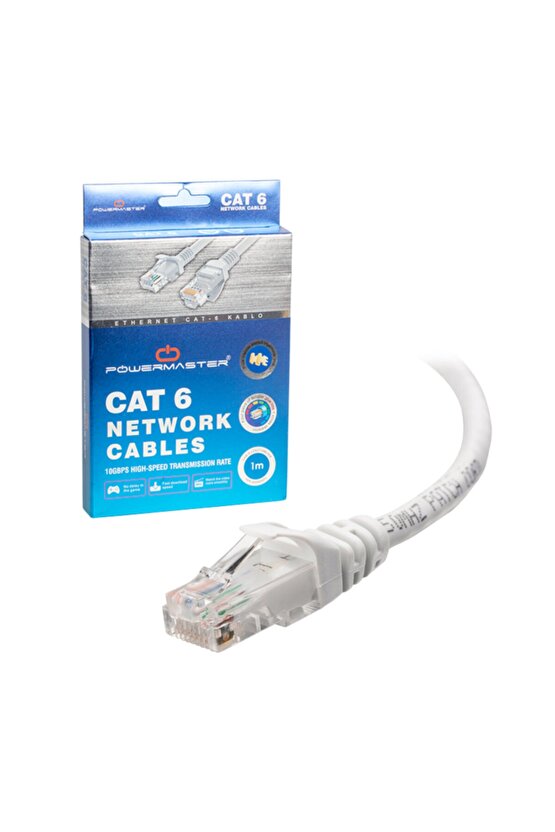 Pm-7353 1 Metre Gri Poşetli Cat6 Kablo
