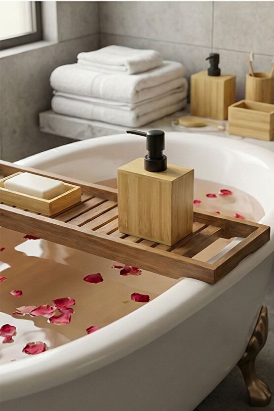 Bambu Siyah Kapaklı Basmalı Sabunluk