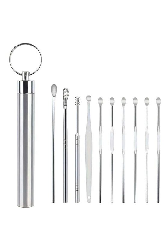 Paslanmaz Çelik 10lu Kulak Temizleme Seti (5258)