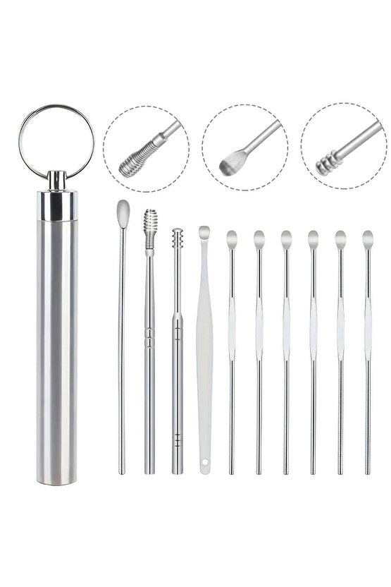 SN-27132 Paslanmaz Çelik 10lu Kulak Temizleme Seti