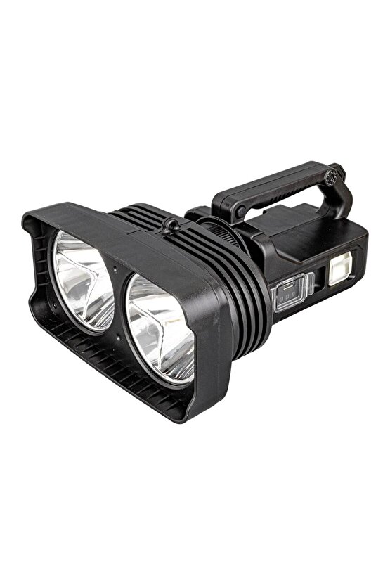 SÜPER PARLAK PİLLİ - ŞARJLI - 4 FARKLI MOD SEÇENEKLİ BATTAL BOY EL FENERİ W5123 (5273)