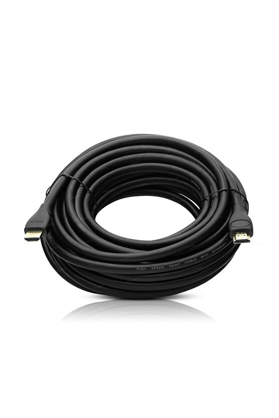 PLASTİK DÜZ SİYAH 10 METRE GOLD POŞETLİ HDMI KABLO (K0)