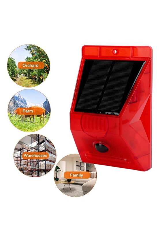 PM-26957 Sesli Hayvan Kovucu Alarm Cihazı Uzaktan Kumandalı Solar Panelli