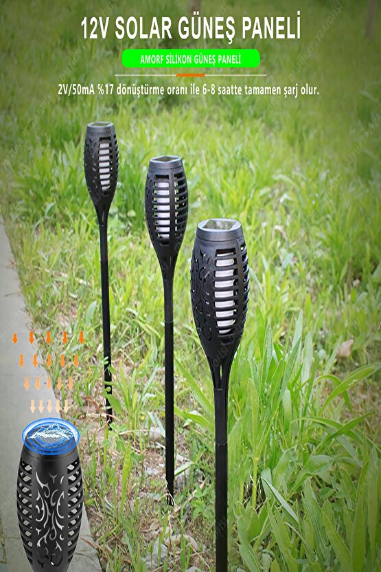 Ld-7002 Paslanmaz Çelik Güneş Enerjili Titreyen Meşale Işığı