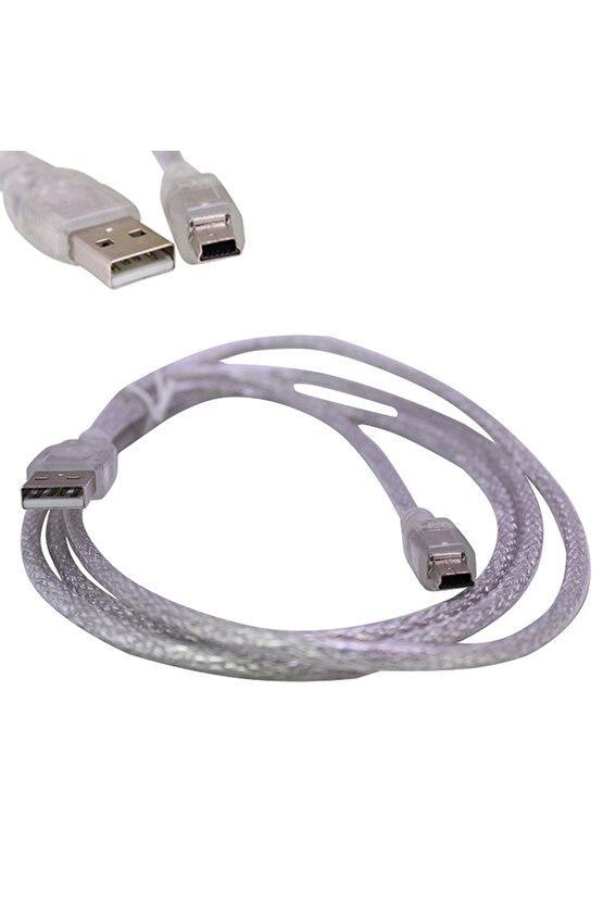 IPOD ŞARJ ALETİ KABLOSU USB 5 PİN GENİŞ 1.5 METRE ŞEFFAF POWERMASTER (SL-UK5)