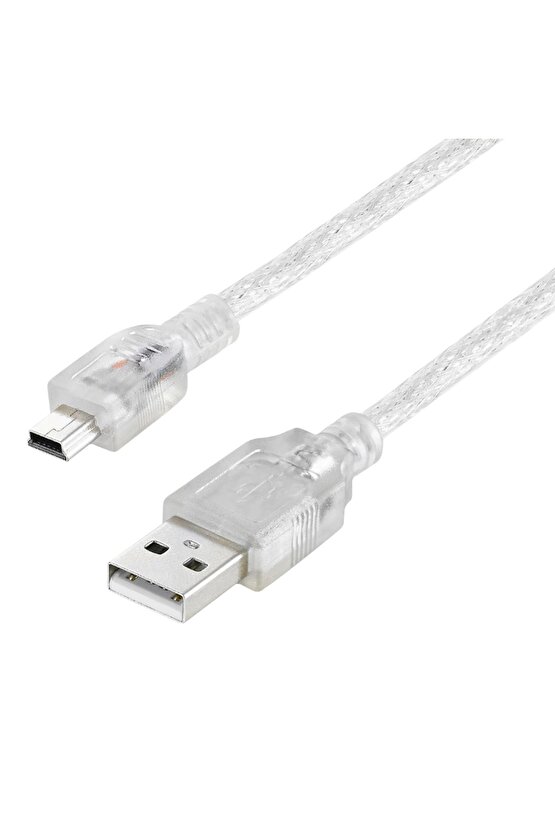 Ipod Şarj Aleti Kablosu Usb 5 Pin Geniş 1.5 Metre Şeffaf (SL-UK5) (4887)