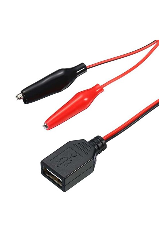 PM-28659 USB Dişi - Küçük Krokodil Uçlu 5V 2A Test Kablosu 60 CM