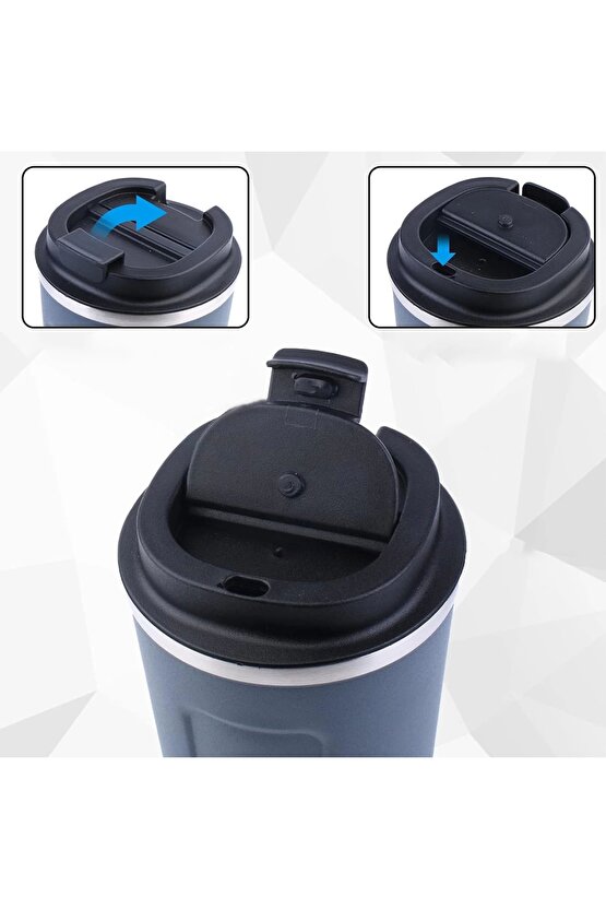 PASLANMAZ ÇELİK 380 ML VAKUMLU KAPAKLI TERMOS KUPA (4533)