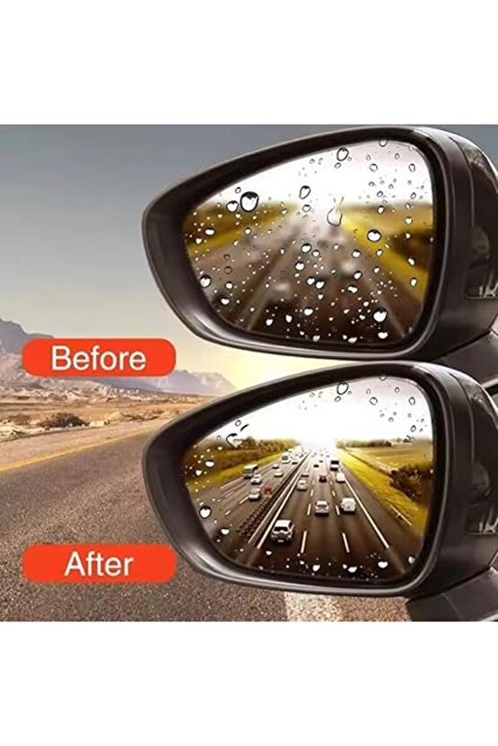Ayna Yağmur Kaydırıcı Film, Dikiz Aynası Buğu Önleyici ve Su Geçirmez Film 2 li SET
