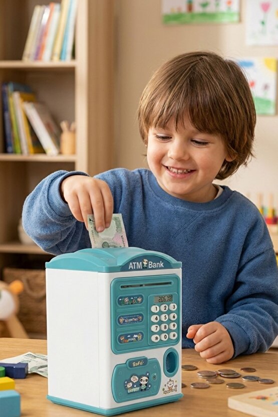 Elektronik Şifreli Parmak İzi Görünümlü Otomatik Kağıt Para Alan Atm Kumbara Kasa