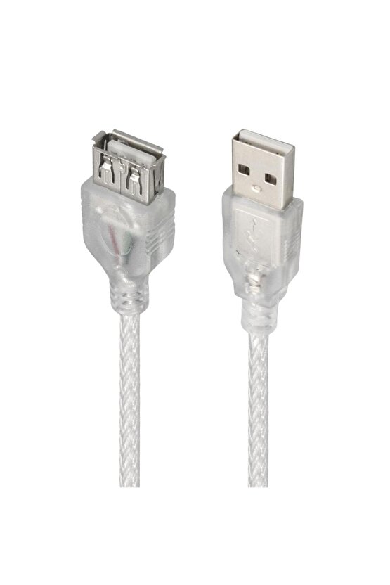 BRKSTR ShopZum 3 METRE ŞEFFAF USB UZATMA KABLOSU