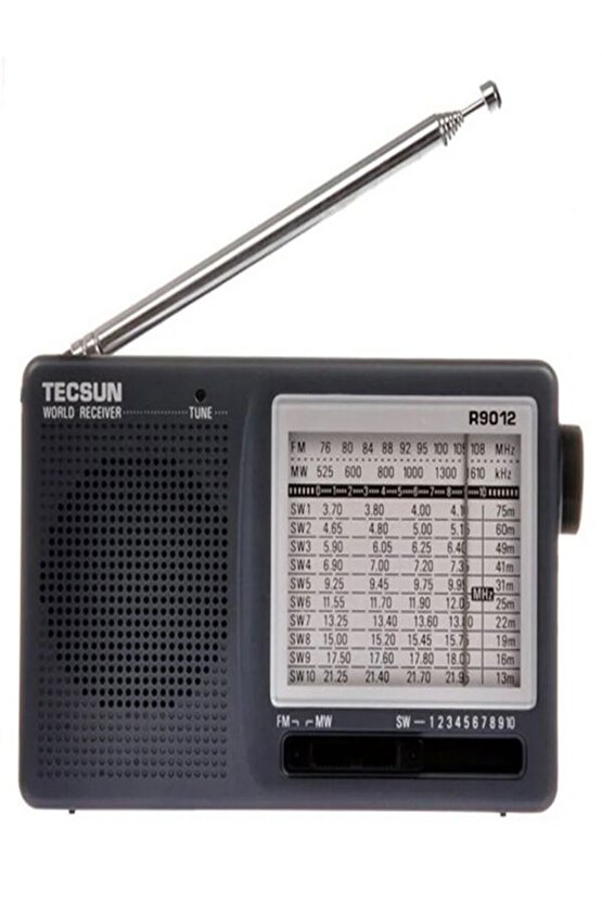 TECSUN R-9012 Taşınabilir Analog Radyo Kısa Dalga FM Stereo Alıcı 12 Bantlı Dünya Radyosu