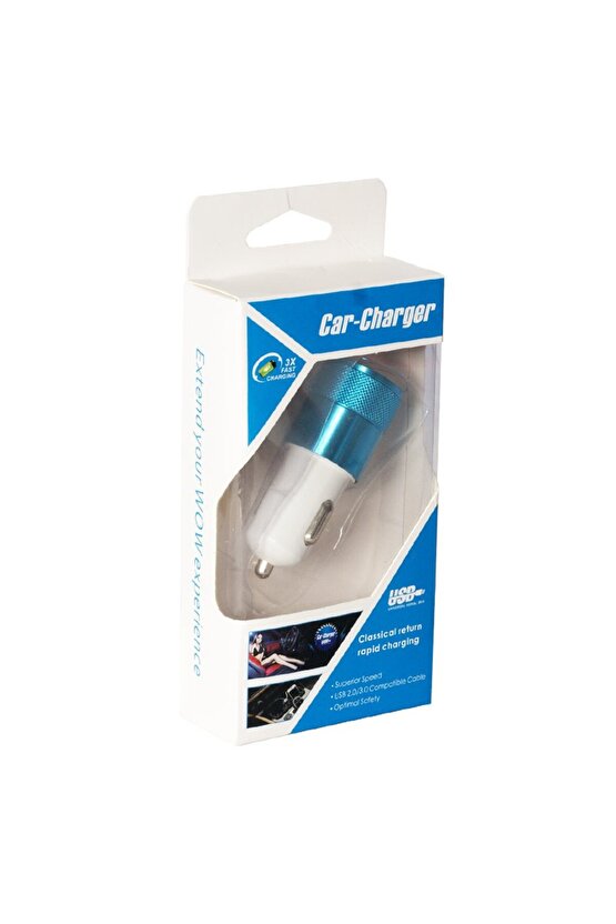 ShopZum USB 2 PORT 5 VOLT 2.1 AMPER ÇAKMAK ARAÇ ŞARJI