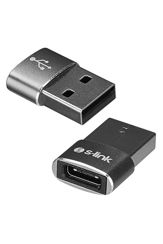 S-Link SL-TA28M Otg Çevirici TYPE-C Dişi TO USB Erkek Metal Gövdeli (5306)