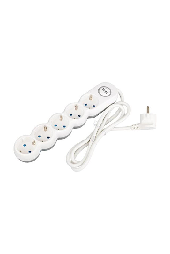 5li Kablolu Anahtarlı 1,5 Metre Akım Korumalı Grup Priz VE-2S5S
