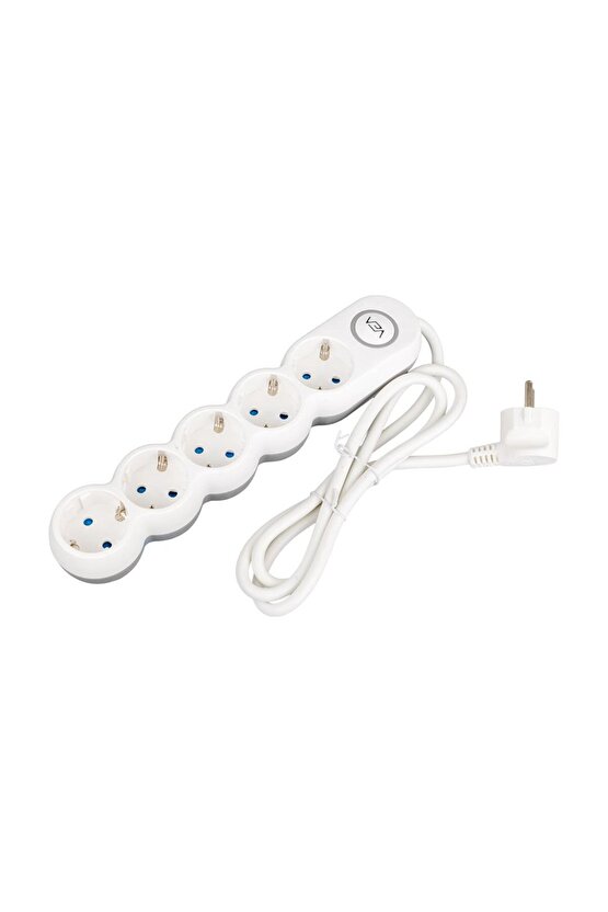 5li Kablolu Anahtarlı 1,5 Metre Akım Korumalı Grup Priz VE-2S5S