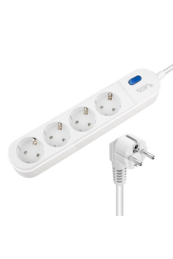 VE-VEGA104 A CLASS 4LÜ ANAHTARLI 1.5 METRE AKIM KORUMALI GRUP PRİZ (MADE IN MALAYSIA) (4797)