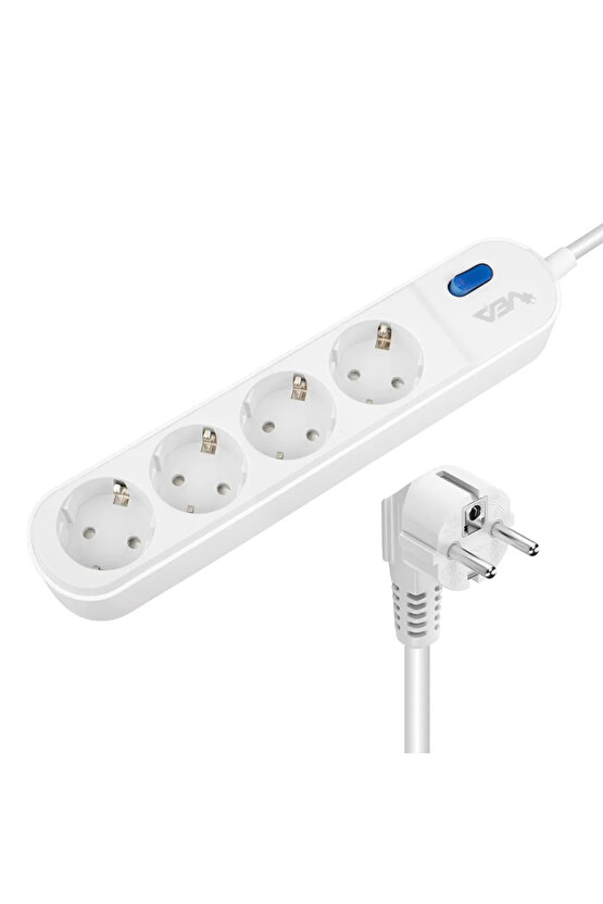VE-VEGA104 A CLASS 4LÜ ANAHTARLI 1.5 METRE AKIM KORUMALI GRUP PRİZ (MADE IN MALAYSIA) (4178)