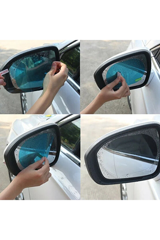 Oto Yan Ayna Yağmur Kaydırıcı Su Tutmayan Cam Film 2 Adet Araba Yan Dikiz Aynası Flmi Buğu Önleyici