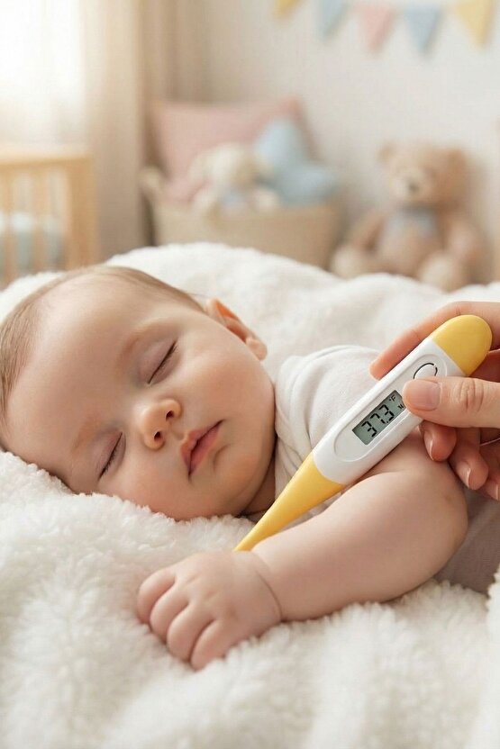 Bebek ve Çocuk İçin Dijital Çubuk Ateş Ölçer Termometre - Hassas Koltuk Altı Ölçüm