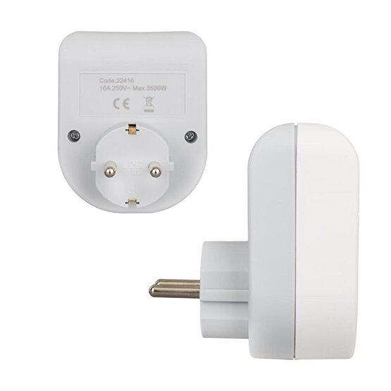 Ve-22416 16 Amper - 3500 Watt Led Göstergeli Tekli Akım Korumalı Priz