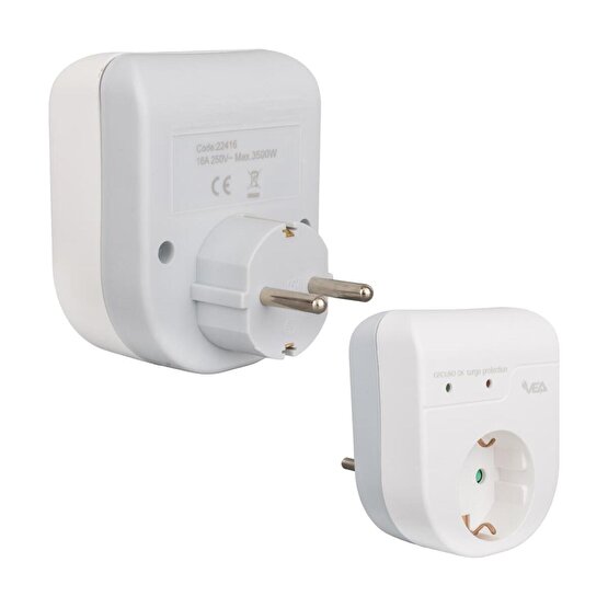 Ve-22416 16 Amper - 3500 Watt Led Göstergeli Tekli Akım Korumalı Priz