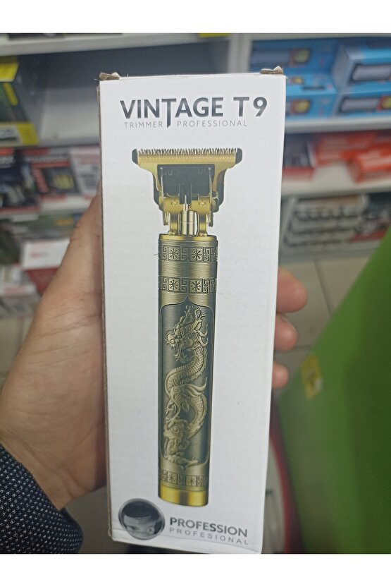 Vıntage T9 Şarjlı Saç Sakal Kesme Makinesi Metal Kasa