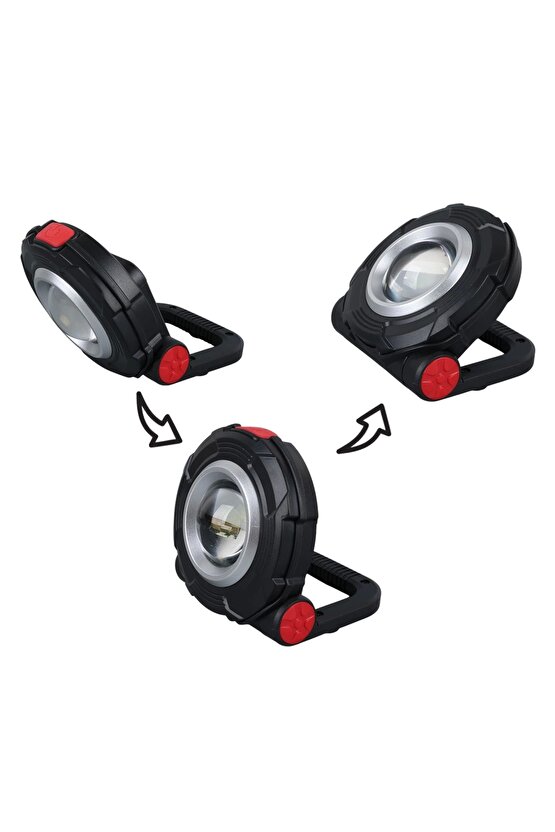 3W COB LEDLİ MIKNATISLI TEK MODLU FENER AAA PİLLE ÇALIŞIR 85X82X38MM (4887)