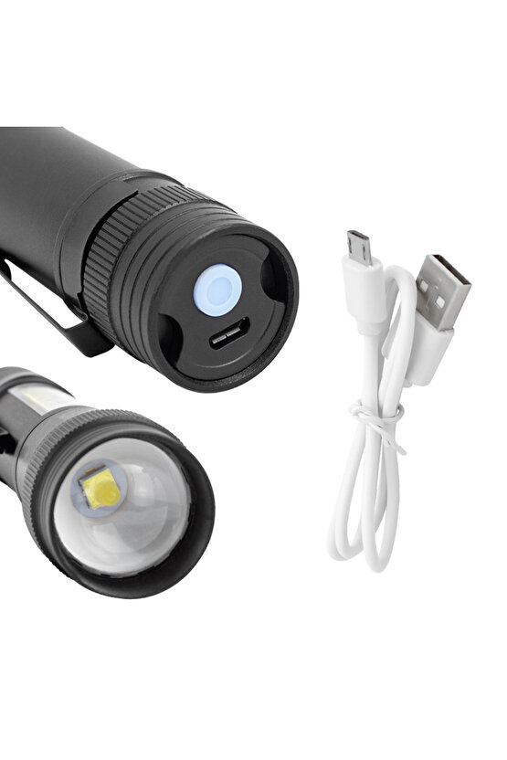 PM-14622 METAL SU GEÇİRMEZ 3400 LÜMEN POWER LEDLİ ŞARJLI EL FENERİ