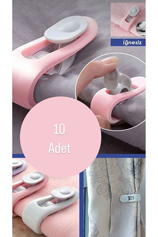 10 Adet İğnesiz Yorgan Klipsi Nevresim Tutucu SAbitleyici Kaydırmaz Kilitli Klips