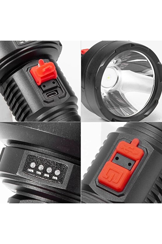 Hy-789 Usbli 3 Modlu Şarjlı El Feneri