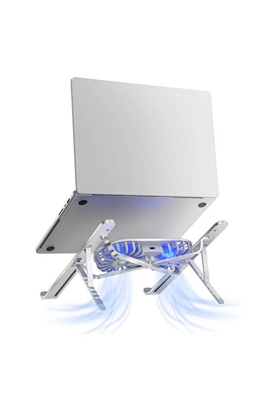 ÇİFT FANLI TAŞINABİLİR ALÜMİNYUM NOTEBOOK SOĞUTUCU STAND (4808)