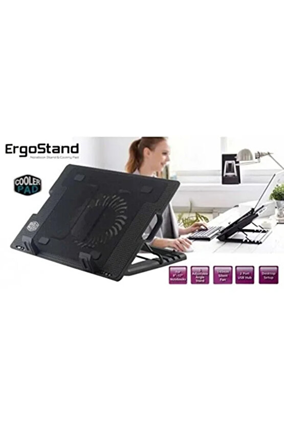 Işıklı Notebook Soğutucu Stand - 5 Kademeli Ayarlı Fanlı Laptop Cooler – NB339