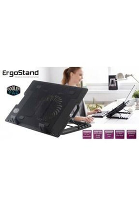 Siyah Işıklı Led Fanlı Çift Usb 2.0 Notebook Soğutucu Fan Nb339