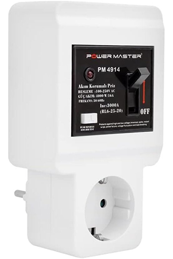 VOLT 16 AMPER TEKLİ AKIM KORUMALI SİGORTALI PRİZ 978262