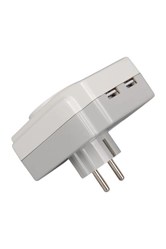 PM-18721 16 Amper - 3680 Watt Tekli Çocuk Korumalı 2 USBLI 1400 Joule Akım Korumalı Pri