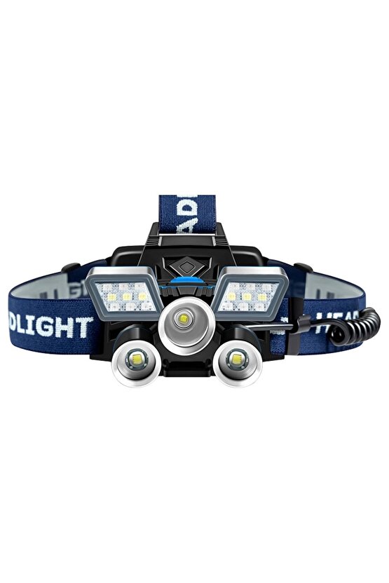 Mx-501 5 Power Ledli Su Geçirmez 18650 Pilli Şarj Edilebilir Kafa Feneri